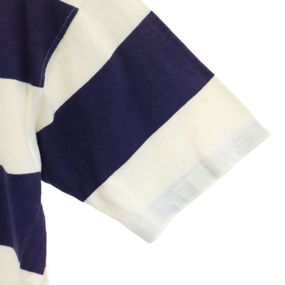 Cross Creek クロスクリーク 90s USA製 オールド ボーダー柄 半袖 Tシャツ M ネイビー×ホワイト 胸ポケット メンズ