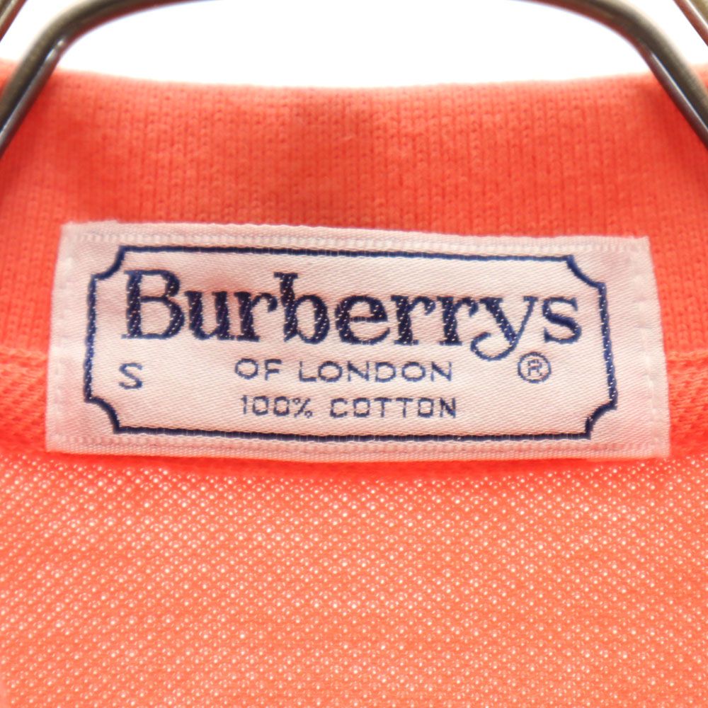 Burberrys バーバリーズ 90s オールド 半袖 ポロシャツ S オレンジ系 OF LONDON 鹿の子地 メンズ
