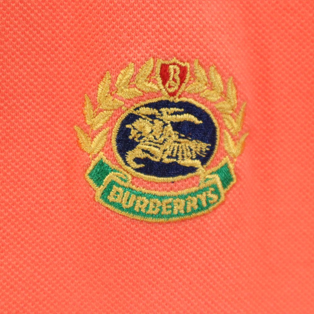 Burberrys バーバリーズ 90s オールド 半袖 ポロシャツ S オレンジ系 鹿の子 メンズ