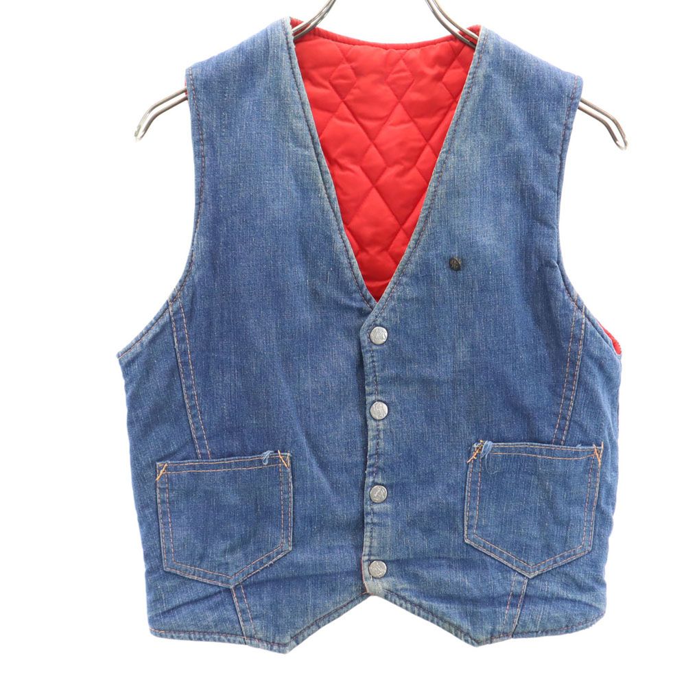 smart style スマートスタイル 70s ヴィンテージ デニム ベスト 裏キルティング レディース
