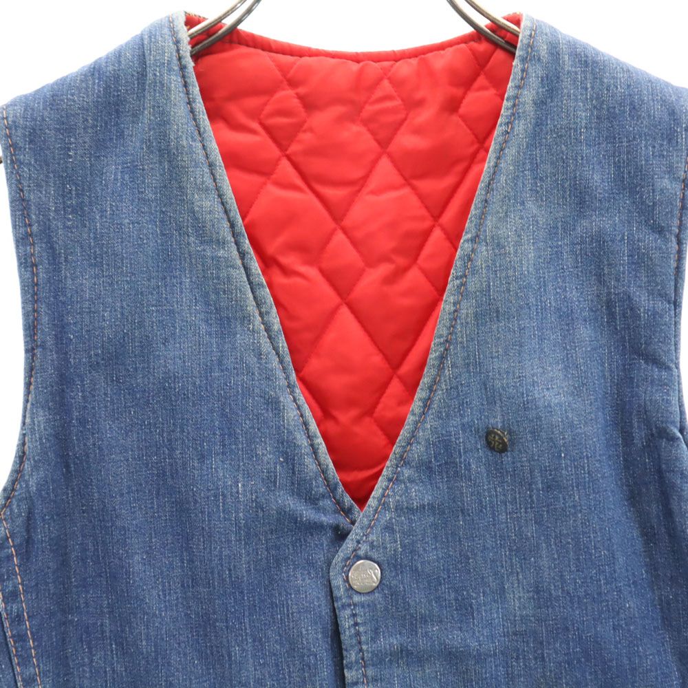 smart style スマートスタイル 70s ヴィンテージ デニム ベスト 裏キルティング レディース