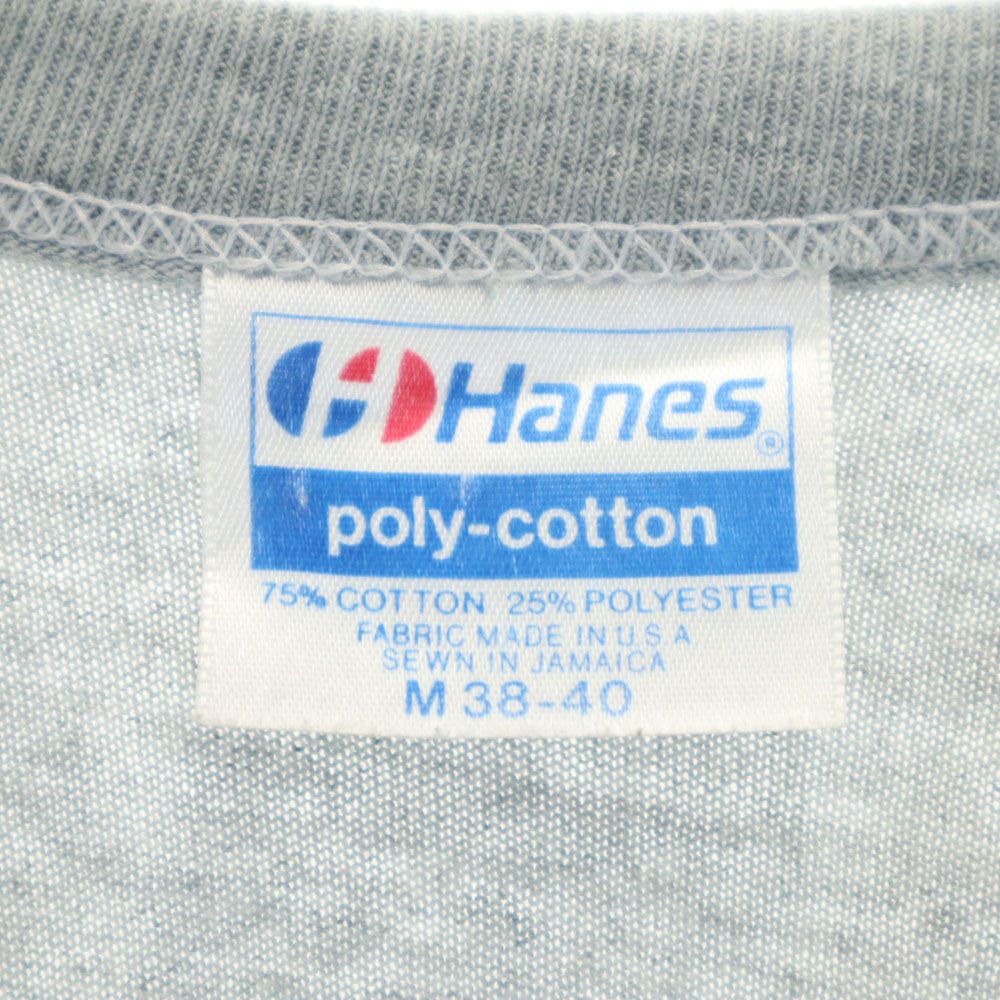 ヘインズ 80s USA製 ヴィンテージ プリント 半袖 Tシャツ M グレー系 Hanes メンズ