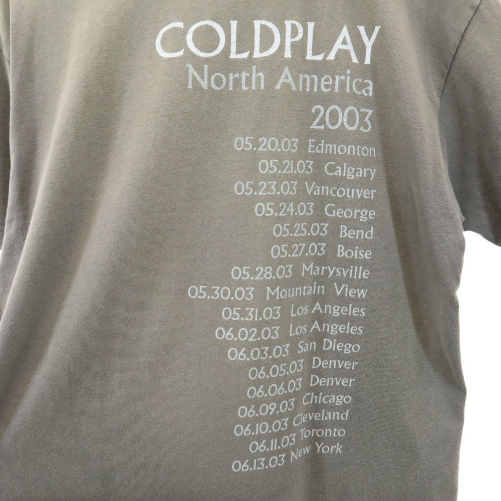 ムリナ 00s USA製 COLDPLAYツアー プリント 半袖 Tシャツ M カーキ系 Murina バンT メンズ