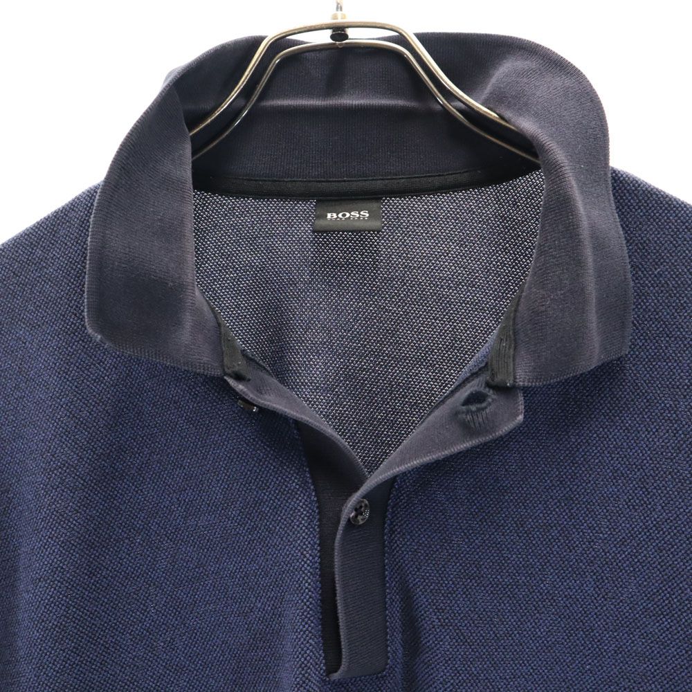 HUGO BOSS ヒューゴボス 半袖 ポロシャツ L ネイビー系 鹿の子 メンズ