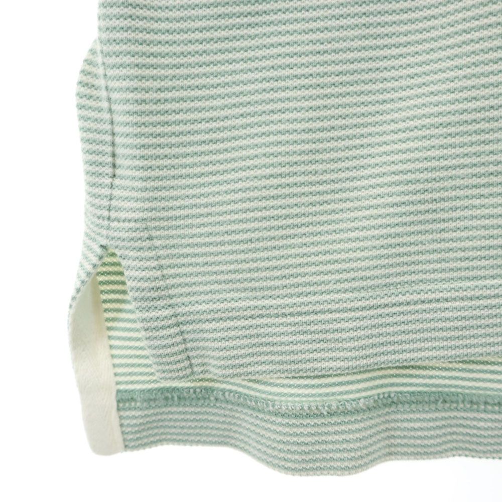 リーボックゴルフ ボーダー ゴルフ 半袖 ポロシャツ M グリーン系 ReebokGOLF 鹿の子 メンズ