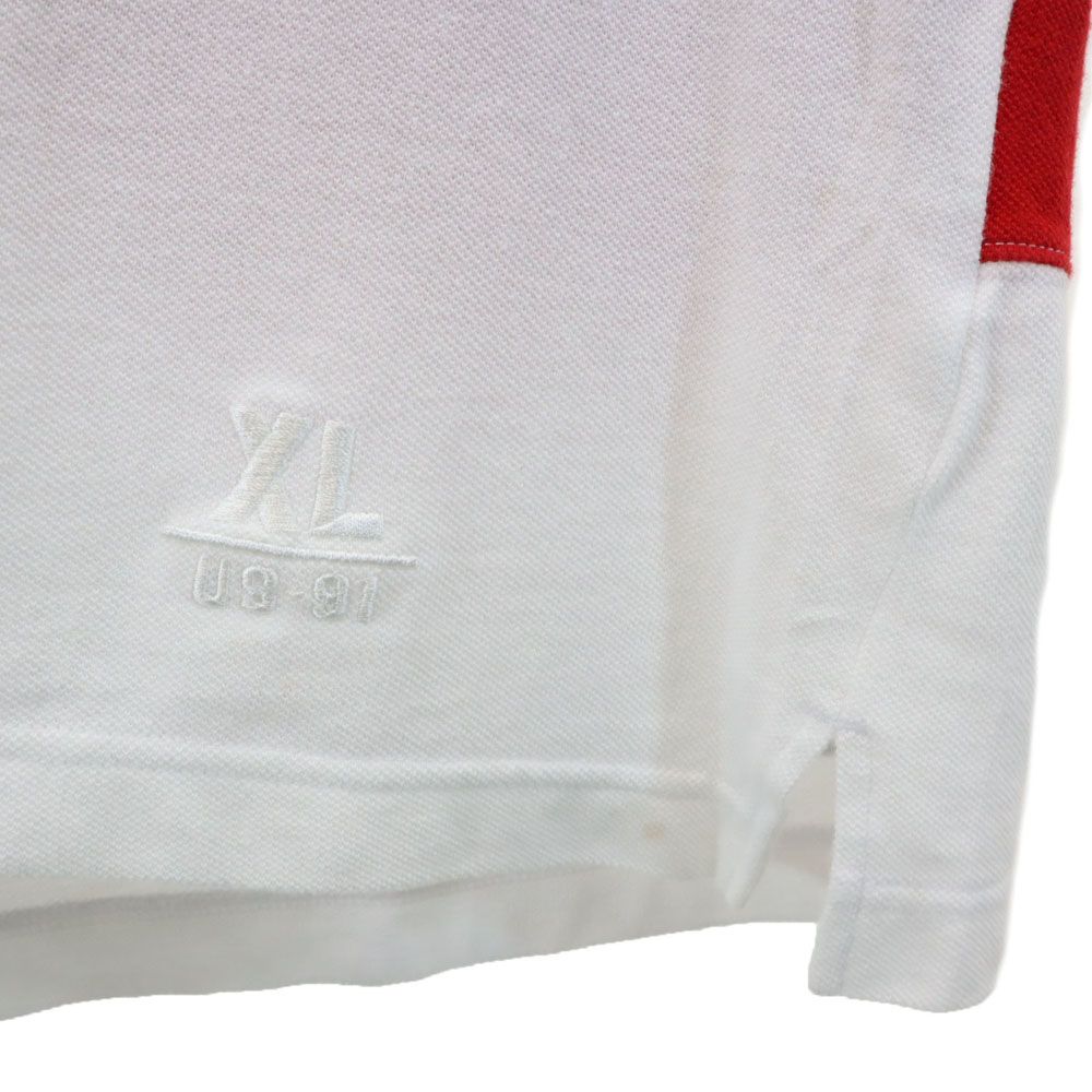 XLARGE エクストララージ バックプリント 半袖 ポロシャツ M ホワイト 鹿の子 メンズ