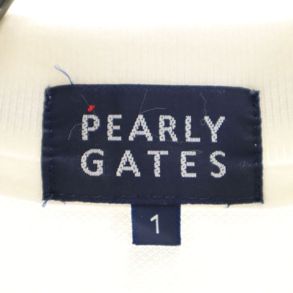 PEARLY GATES パーリーゲイツ 日本製 ゴルフ 半袖 ポロシャツ 1 ホワイト 鹿の子 メンズ
