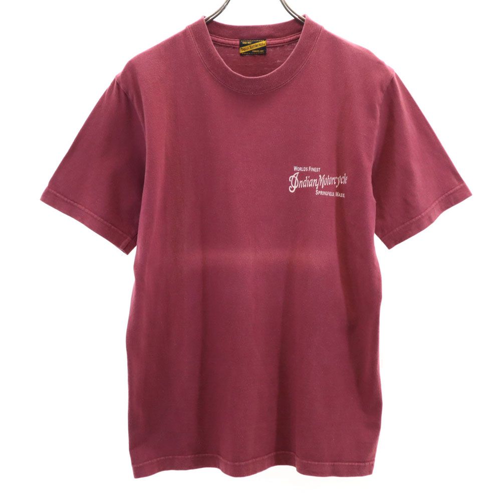 INDIAN MOTORCYCLE インディアンモトサイクル バックプリント 半袖 Tシャツ ボルドー系 メンズ