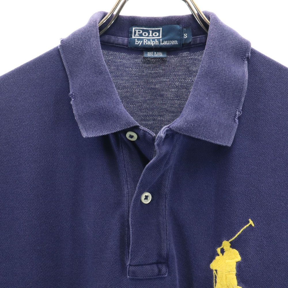 ポロバイラルフローレン ビックポニー 半袖 ポロシャツ S ネイビー Polo by Ralph Lauren 鹿の子地 メンズ