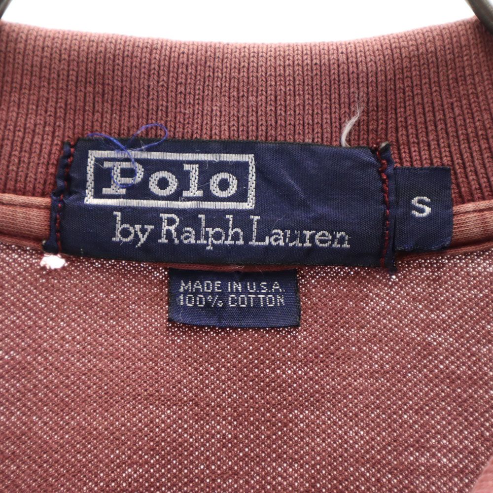 Polo by Ralph Lauren ポロバイラルフローレン USA製 半袖 ポロシャツ S ブラウン系 鹿の子地 メンズ
