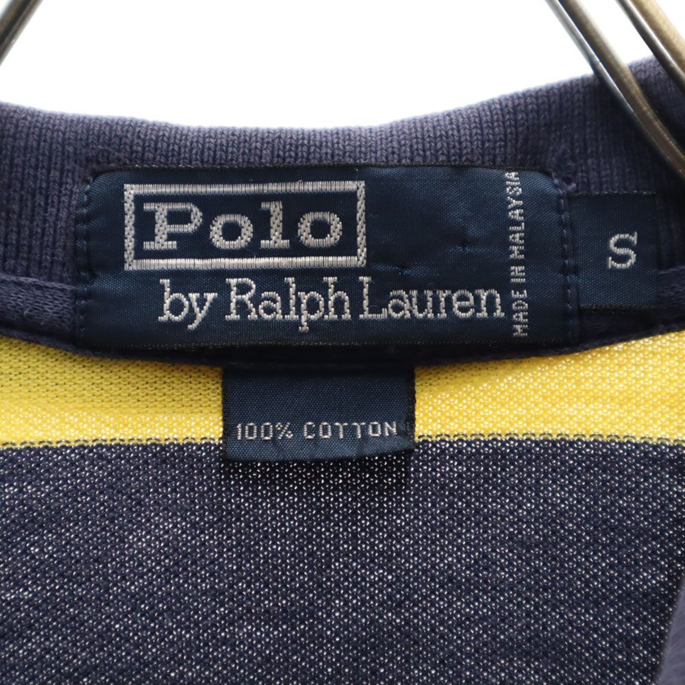 Polo by Ralph Lauren ポロバイラルフローレン ボーダー 半袖 ポロシャツ S イエロー系 鹿の子 メンズ