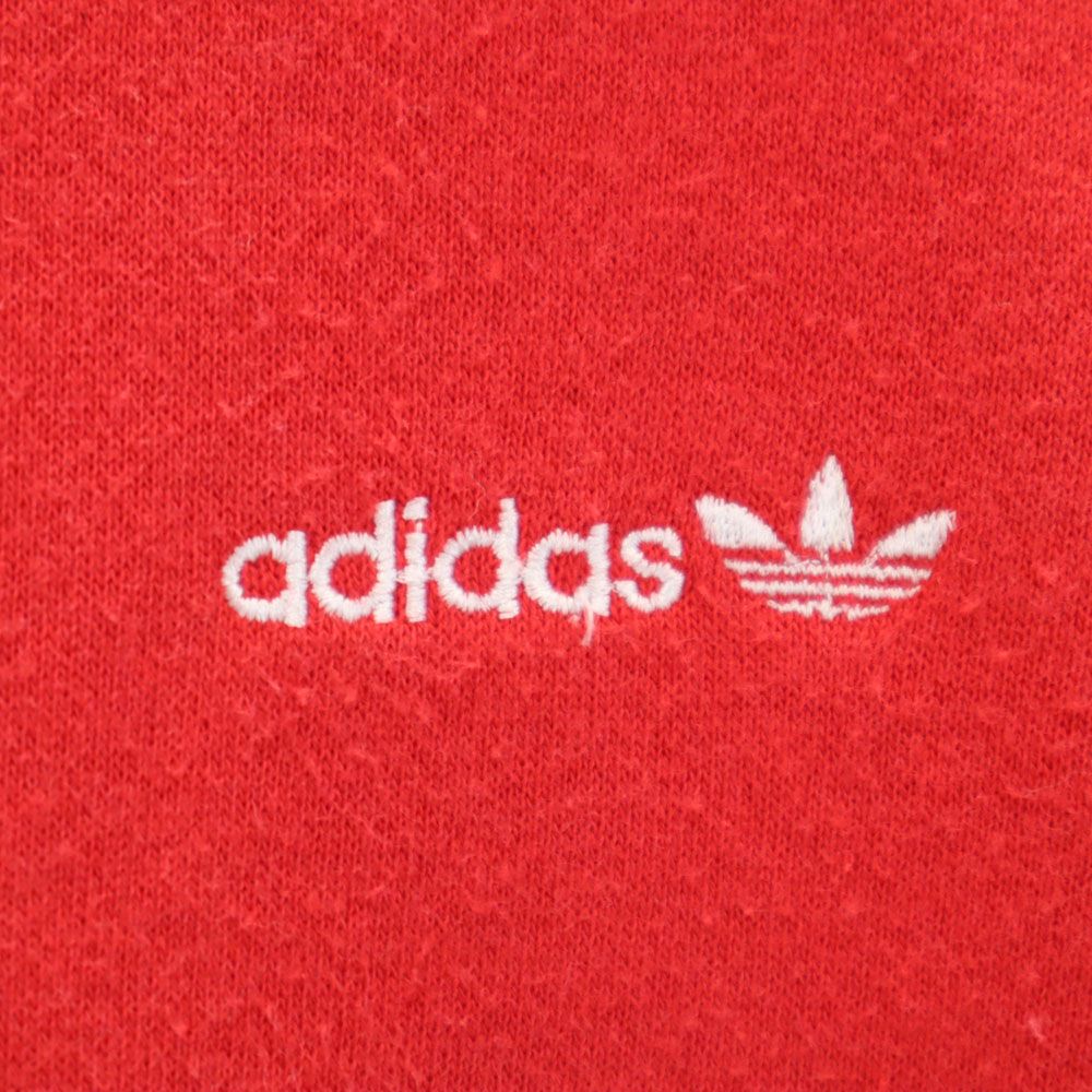 アディダス 70s 80s デサント製 ヴィンテージ トレフォイルロゴ 半袖 Tシャツ O レッド系 adidas メンズ