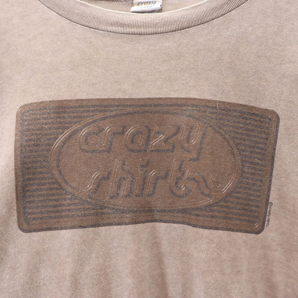 クレイジーシャツ 90s USA製 オールド 半袖 Tシャツ XL ブラウン系 Crazy Shirt メンズ