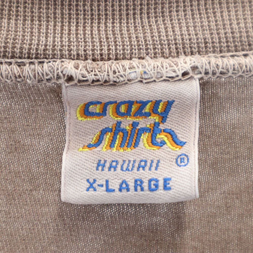 クレイジーシャツ 90s USA製 オールド 半袖 Tシャツ XL ブラウン系 Crazy Shirt メンズ