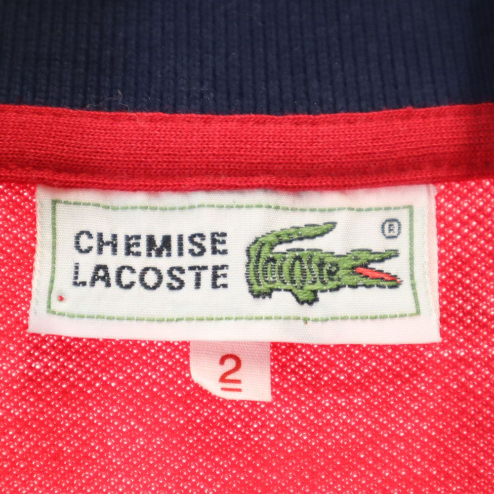 CHEMISE LACOSTE シュミーズラコステ 半袖 ポロシャツ 2 赤 鹿の子地 メンズ