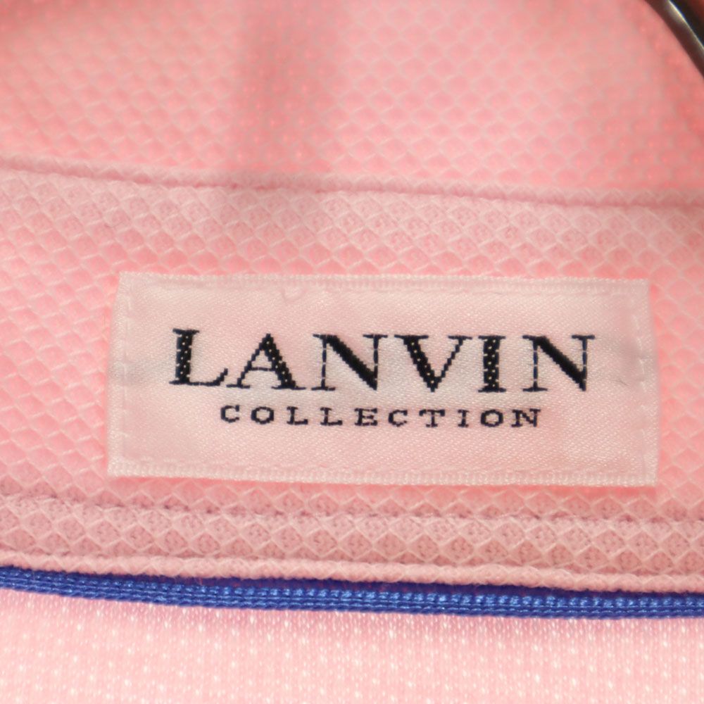 LANVIN LA COLLECTION ランバンコレクション 日本製 半袖 ポロシャツ M ピンク系 鹿の子 メンズ