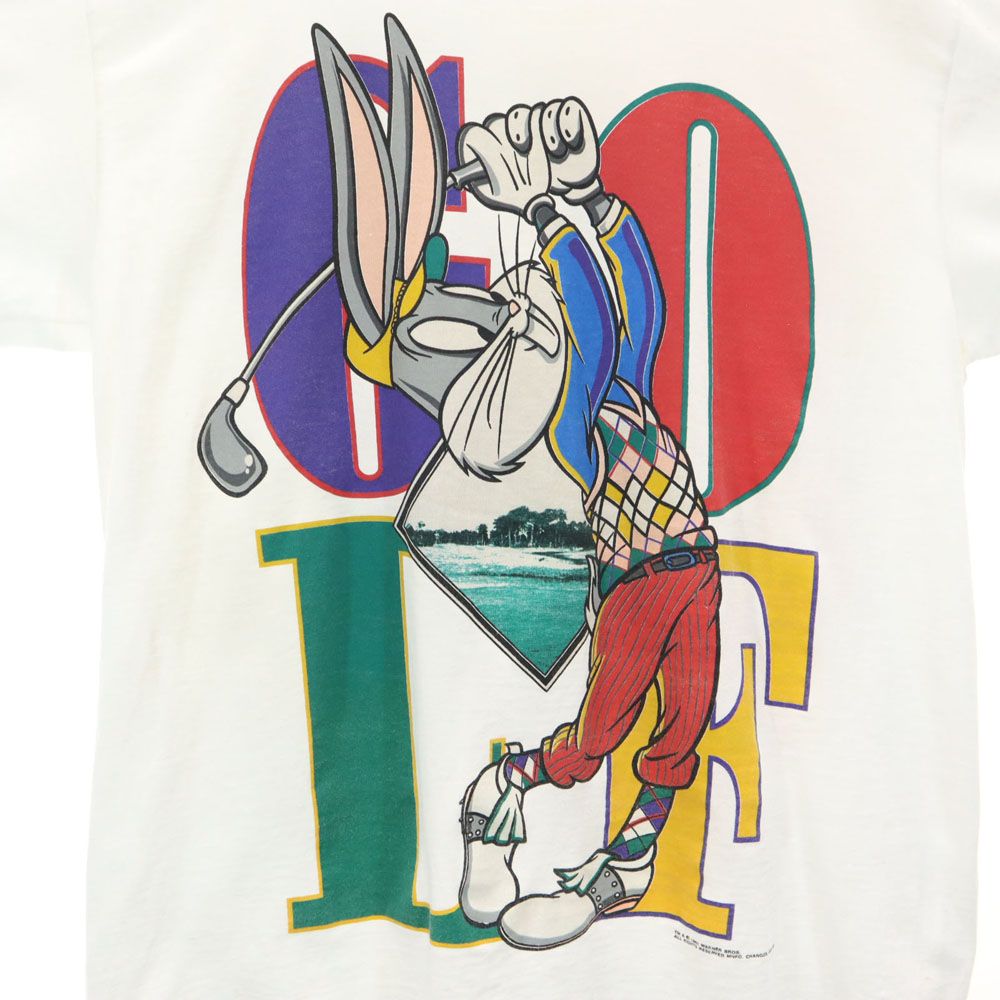 チェンジーズ 90s USA製 ワーナーブラザーズ バックスバニー プリント バッグス・バニー 半袖 Tシャツ XL ホワイト Changes メンズ