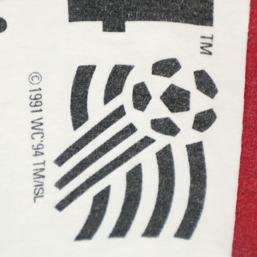 adidas アディダス 90s USA製 オールド プリント 半袖 Tシャツ L ホワイト メンズ