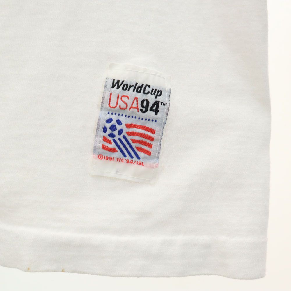 adidas アディダス 90s USA製 オールド プリント 半袖 Tシャツ L ホワイト メンズ