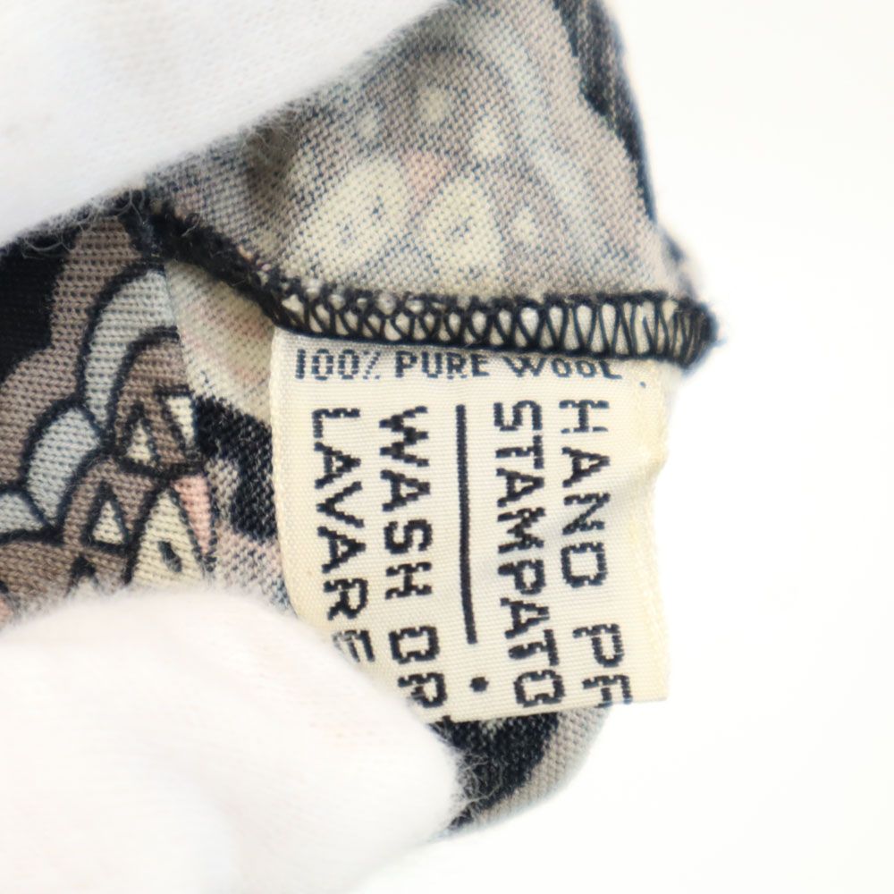 PIER イタリア製 ウール 総柄 長袖 シャツ 黒系 メンズ