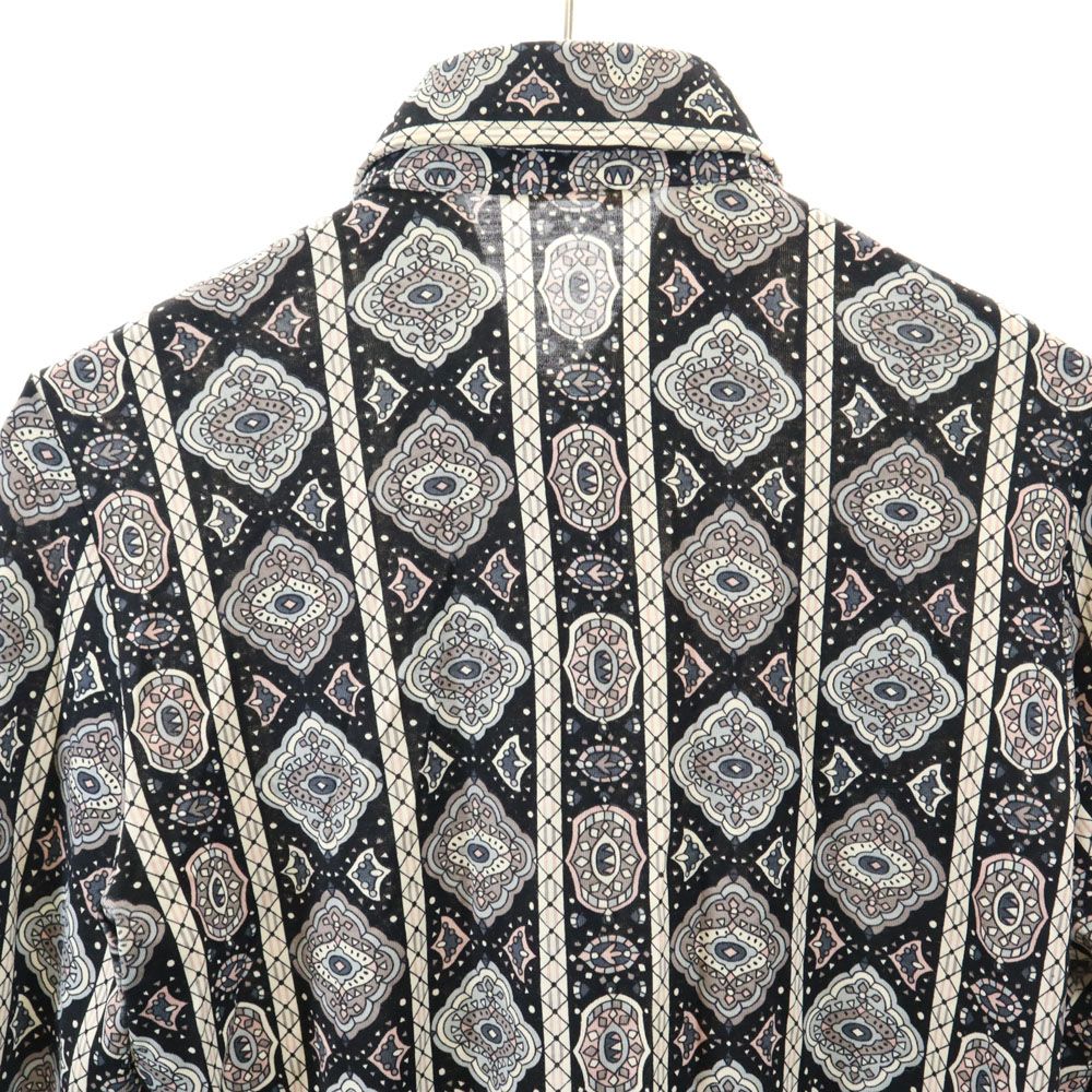 PIER イタリア製 ウール 総柄 長袖 シャツ 黒系 メンズ