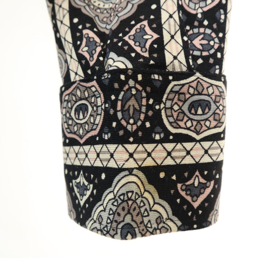 PIER イタリア製 ウール 総柄 長袖 シャツ 黒系 メンズ