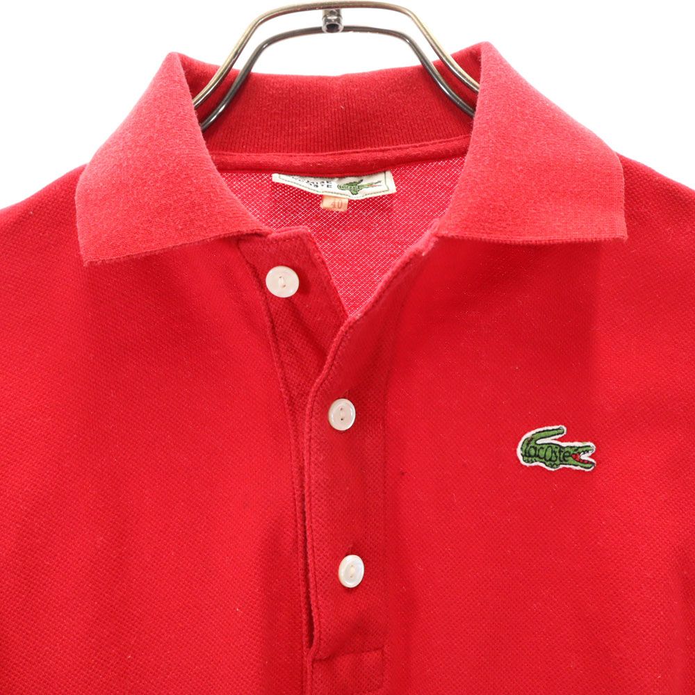 シュミーズラコステ 長袖 ポロシャツ 40 赤 CHEMISE LACOSTE 鹿の子地 メンズ