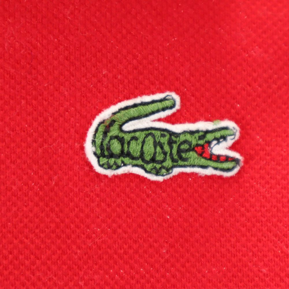 シュミーズラコステ 長袖 ポロシャツ 40 赤 CHEMISE LACOSTE 鹿の子地 メンズ