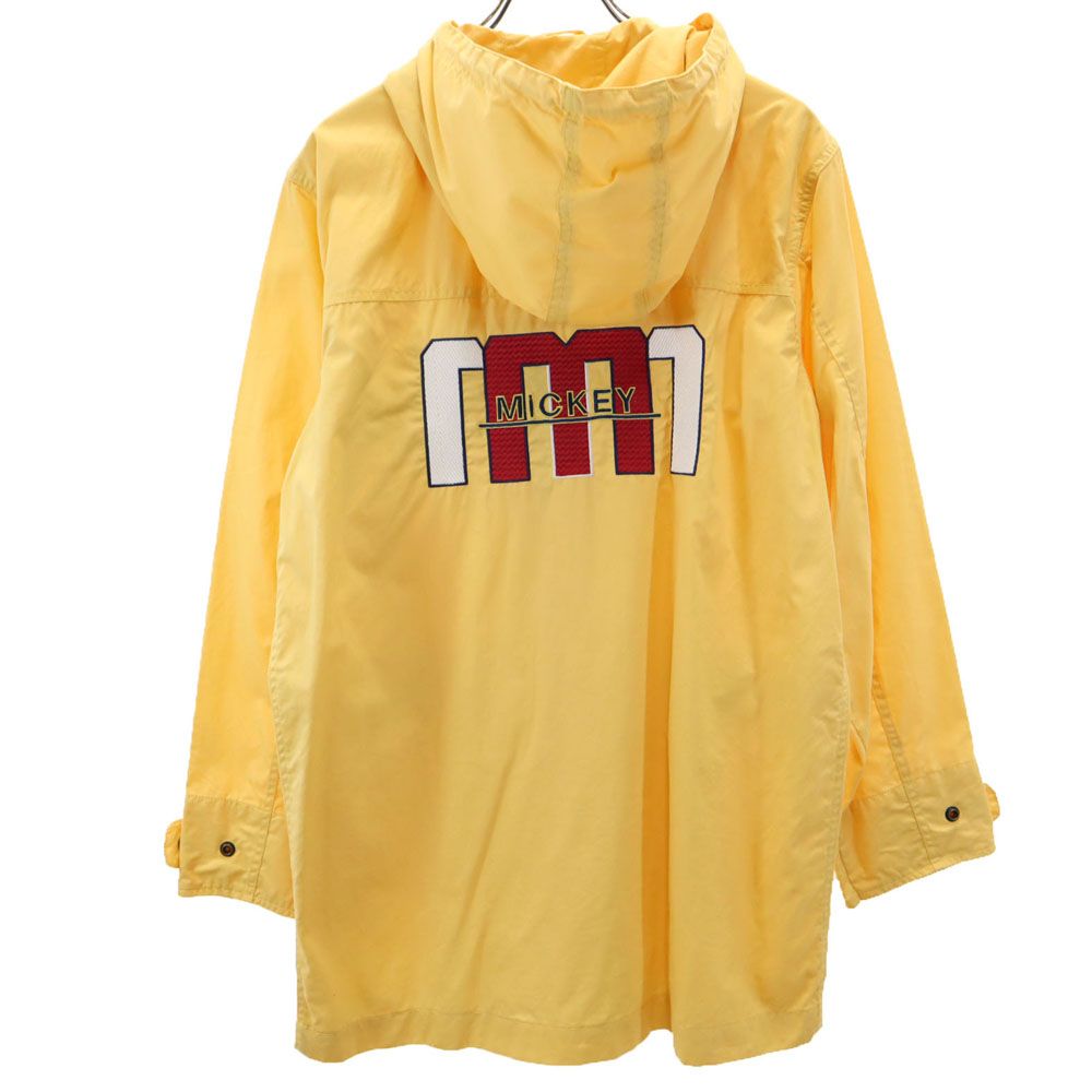 Disney ディズニー 90s オールド ミッキーマウス刺繍 マウンテンパーカー S イエロー系 MICKEY メンズ