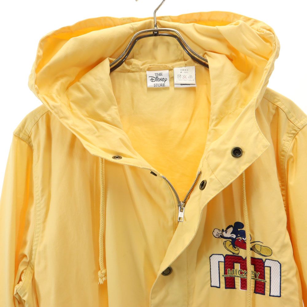 Disney ディズニー 90s オールド ミッキーマウス刺繍 マウンテンパーカー S イエロー系 MICKEY メンズ