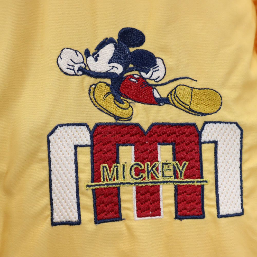 Disney ディズニー 90s オールド ミッキーマウス刺繍 マウンテンパーカー S イエロー系 MICKEY メンズ