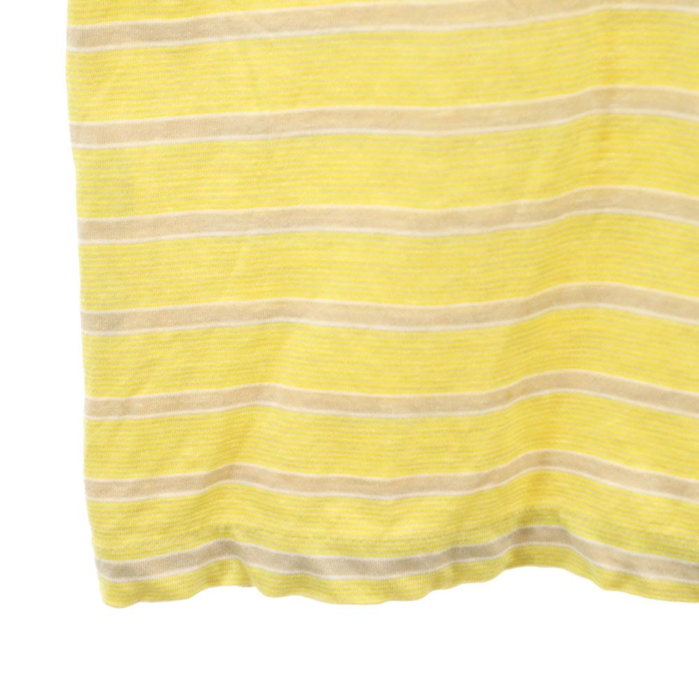 YVES SAINT LAURENT イヴサンローラン 90s オールド 日本規格 ボーダー 半袖 ポロシャツ L イエロー系 メンズ