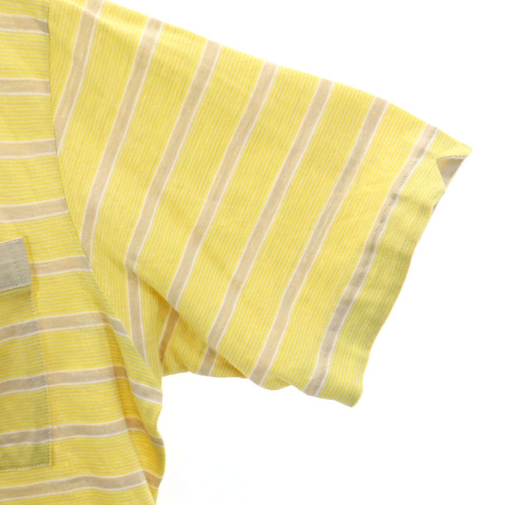 YVES SAINT LAURENT イヴサンローラン 90s オールド 日本規格 ボーダー 半袖 ポロシャツ L イエロー系 メンズ