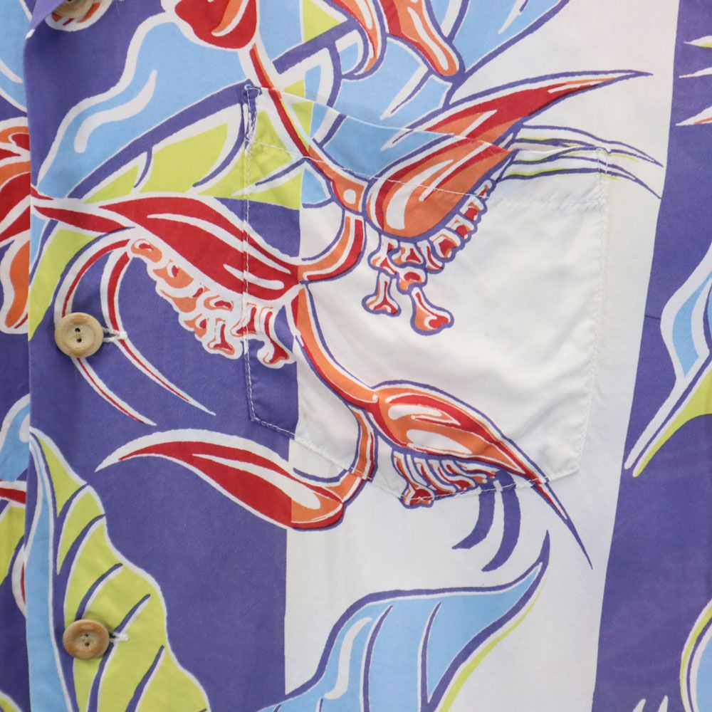 SUN SURF サンサーフ 総柄 半袖 レーヨン アロハシャツ S ホワイト系 メンズ