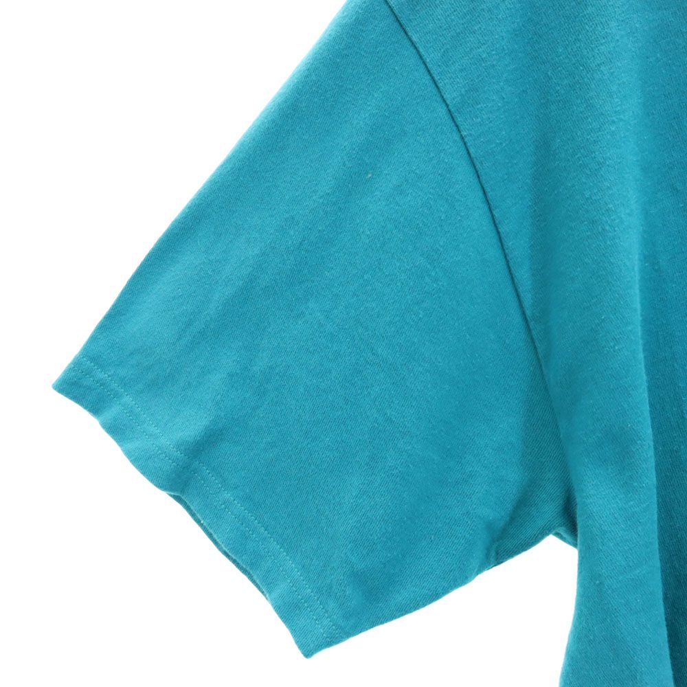 ステューシー バックプリント 半袖 カットオフ Tシャツ M ブルー系 STUSSY メンズ