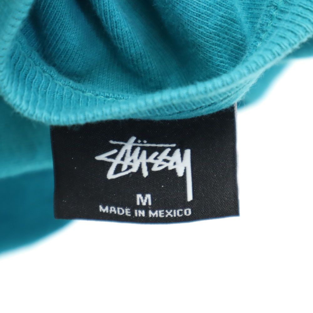ステューシー バックプリント 半袖 カットオフ Tシャツ M ブルー系 STUSSY メンズ