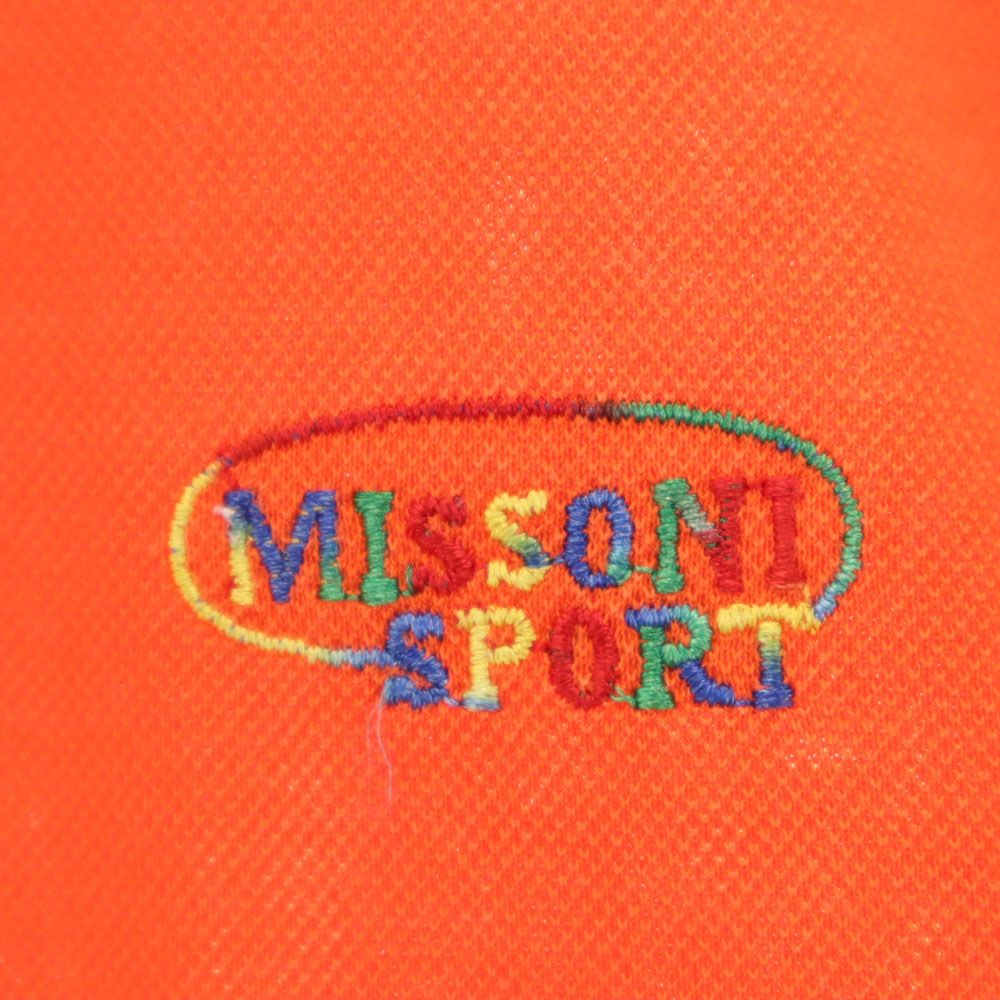 Missoni ミッソーニ イタリア製 半袖 ポロシャツ M オレンジ 鹿の子 メンズ