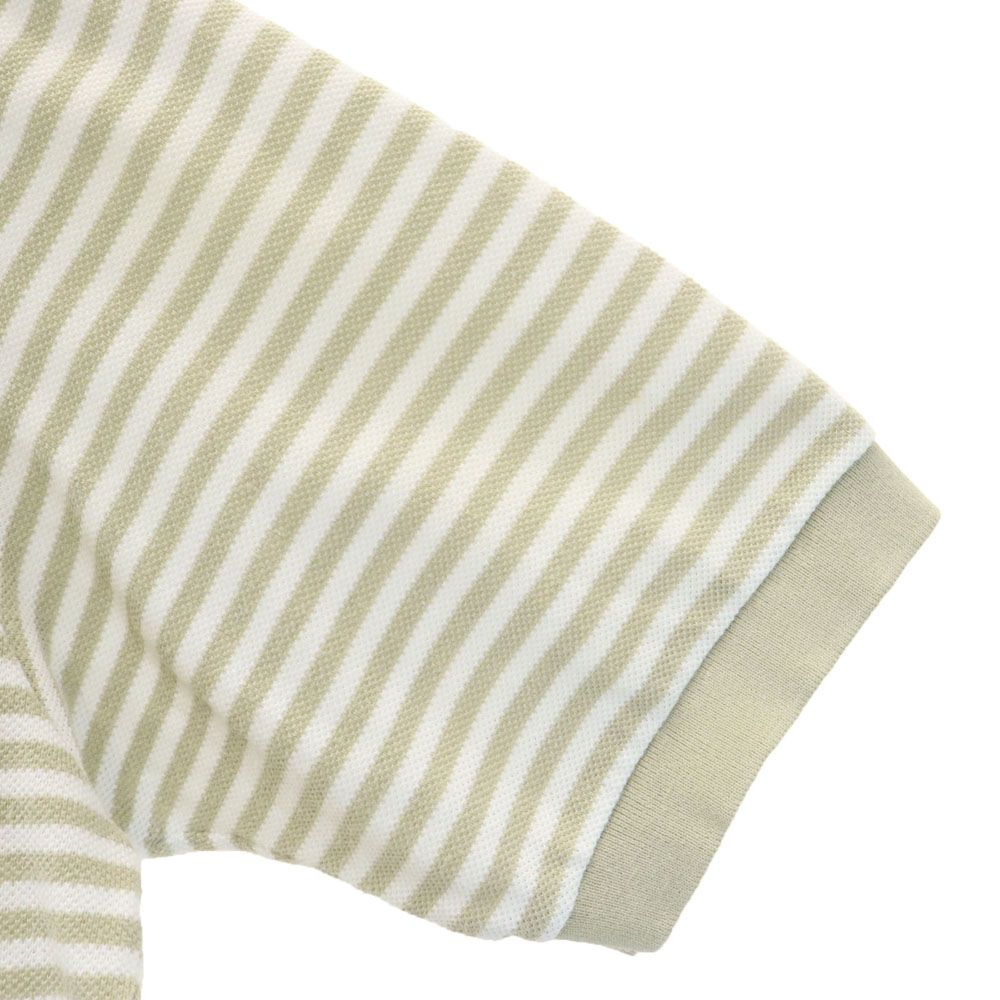 CHEMISE LACOSTE シュミーズラコステ ボーダー柄 半袖 鹿の子 ポロシャツ 4 ホワイト メンズ