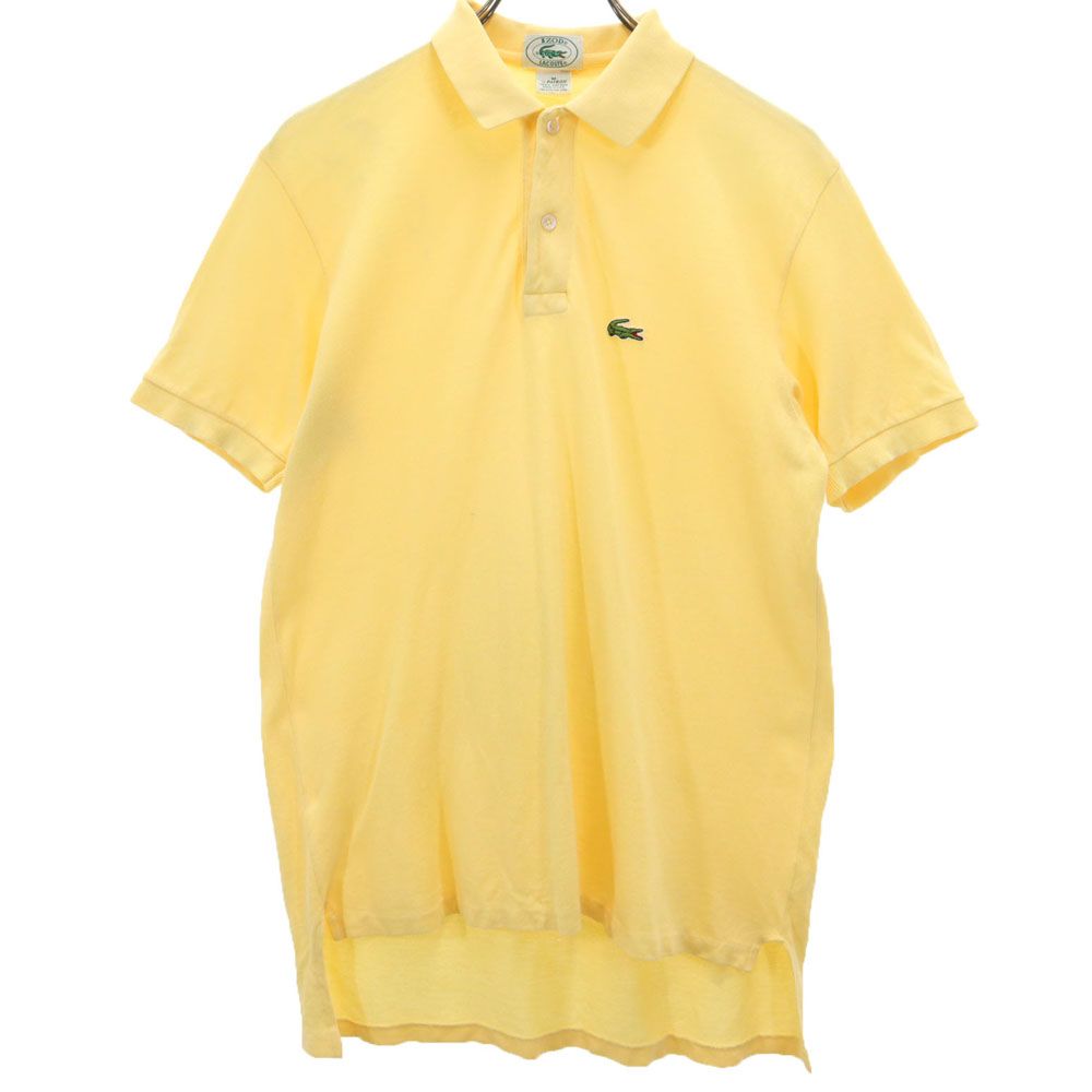 アイゾッドラコステ 90s USA製 オールド 半袖 鹿の子 ポロシャツ M イエロー IZOD LACOSTE メンズ
