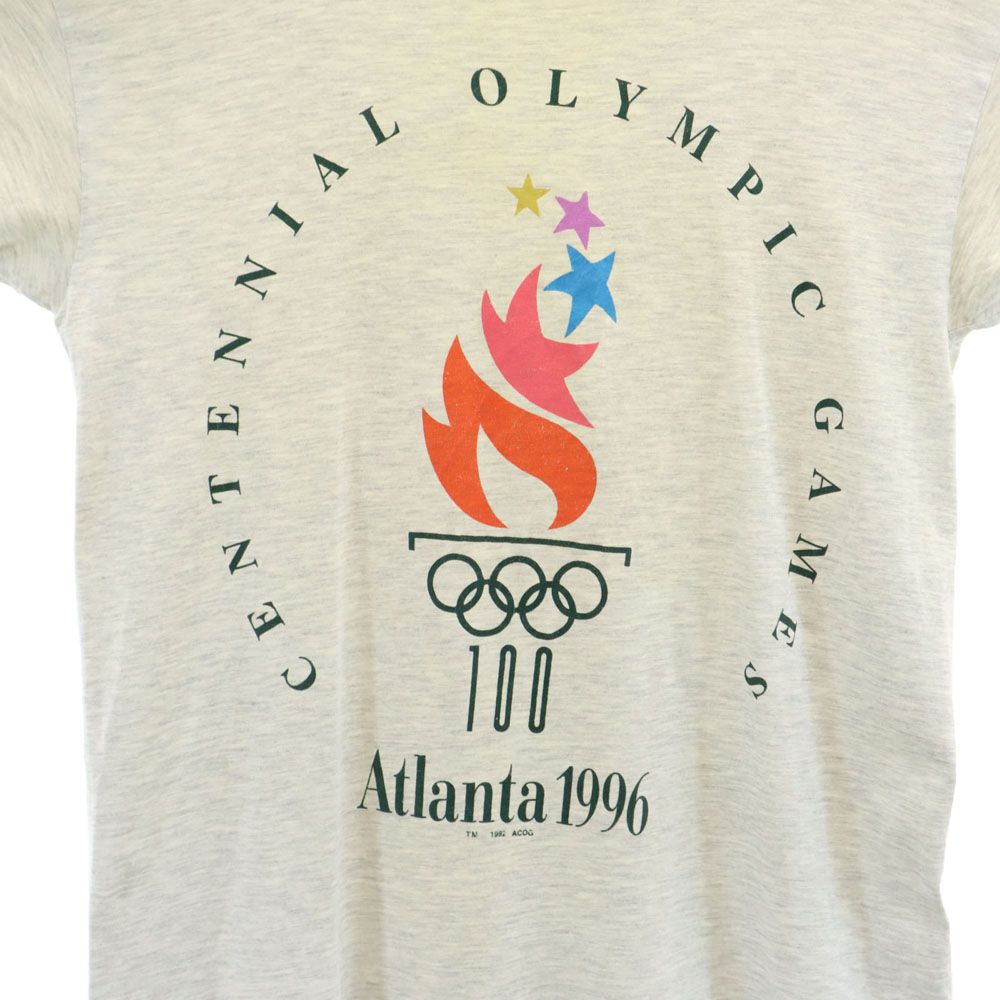 Champion チャンピオン 90s オールド アトランタオリンピック プリント 半袖 Tシャツ M グレー メンズ