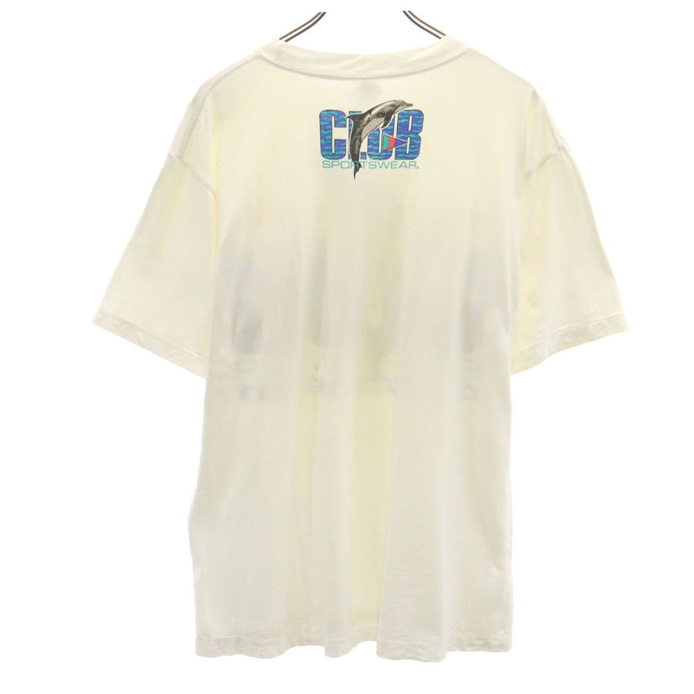 CLUB SPORTSWEAR 日本製 プリント 半袖 Tシャツ L ホワイト CLUB SPORTSWEAR メンズ