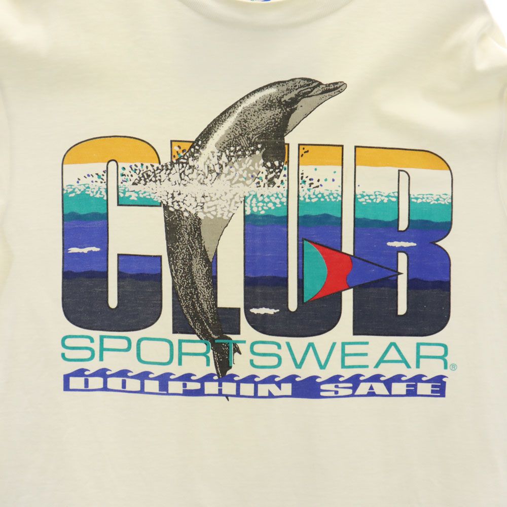 CLUB SPORTSWEAR 日本製 プリント 半袖 Tシャツ L ホワイト CLUB SPORTSWEAR メンズ