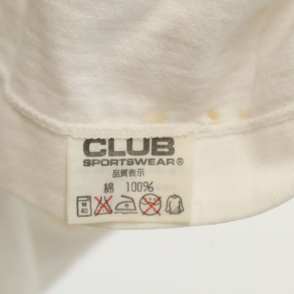 CLUB SPORTSWEAR 日本製 プリント 半袖 Tシャツ L ホワイト CLUB SPORTSWEAR メンズ