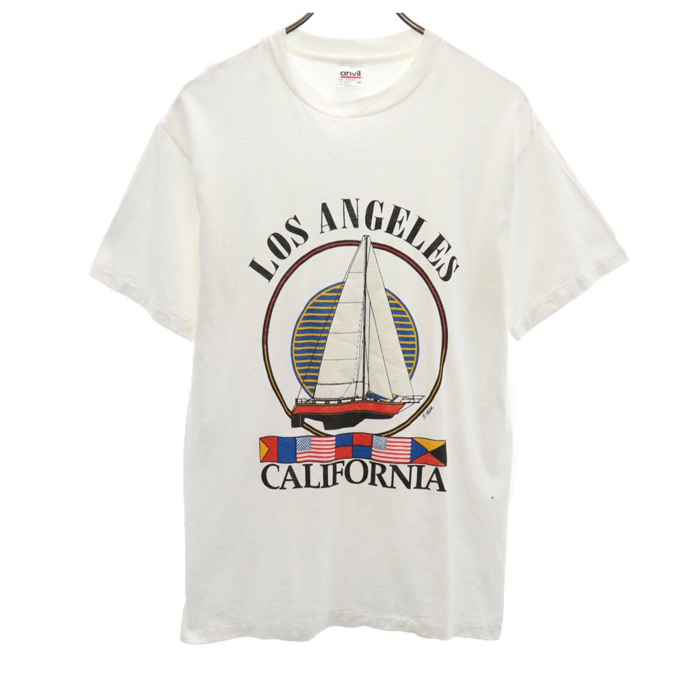 anbil アンビル 90s USA製 オールド プリント 半袖 Tシャツ M ホワイト メンズ
