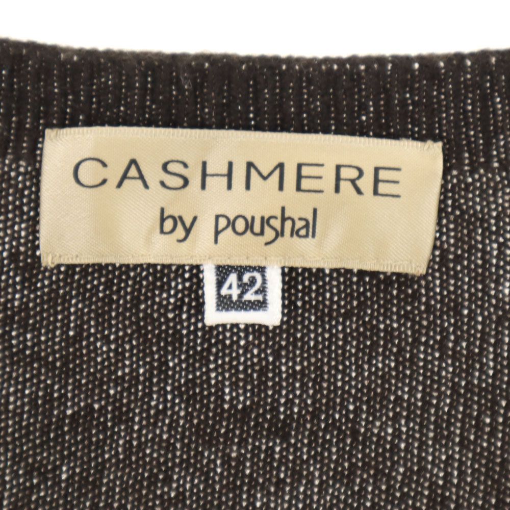 CASHMERE by poushal カシミヤ100％ 半袖 セーター 42 ブラウン ニット レディース