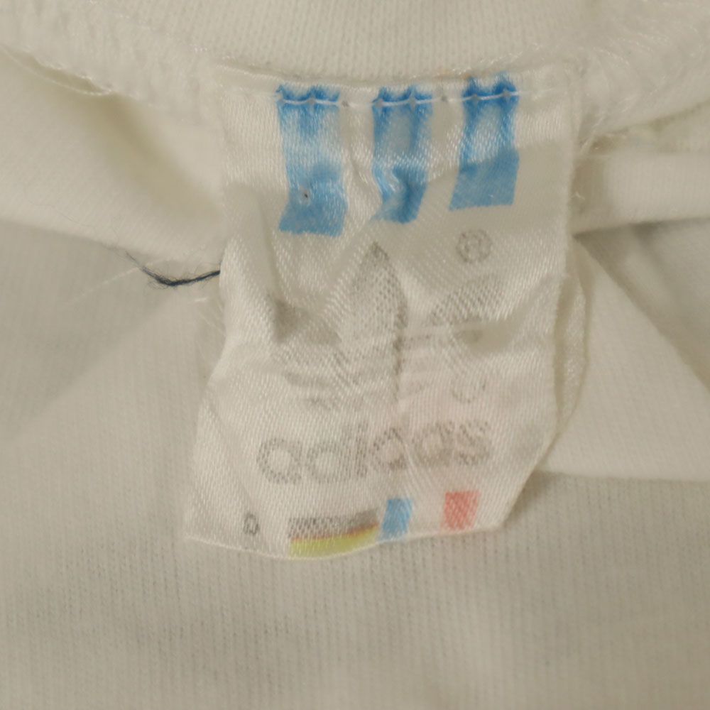 adidas アディダス 80s トレフォイルロゴ ヴィンテージ バックプリント 半袖 Tシャツ L ホワイト メンズ