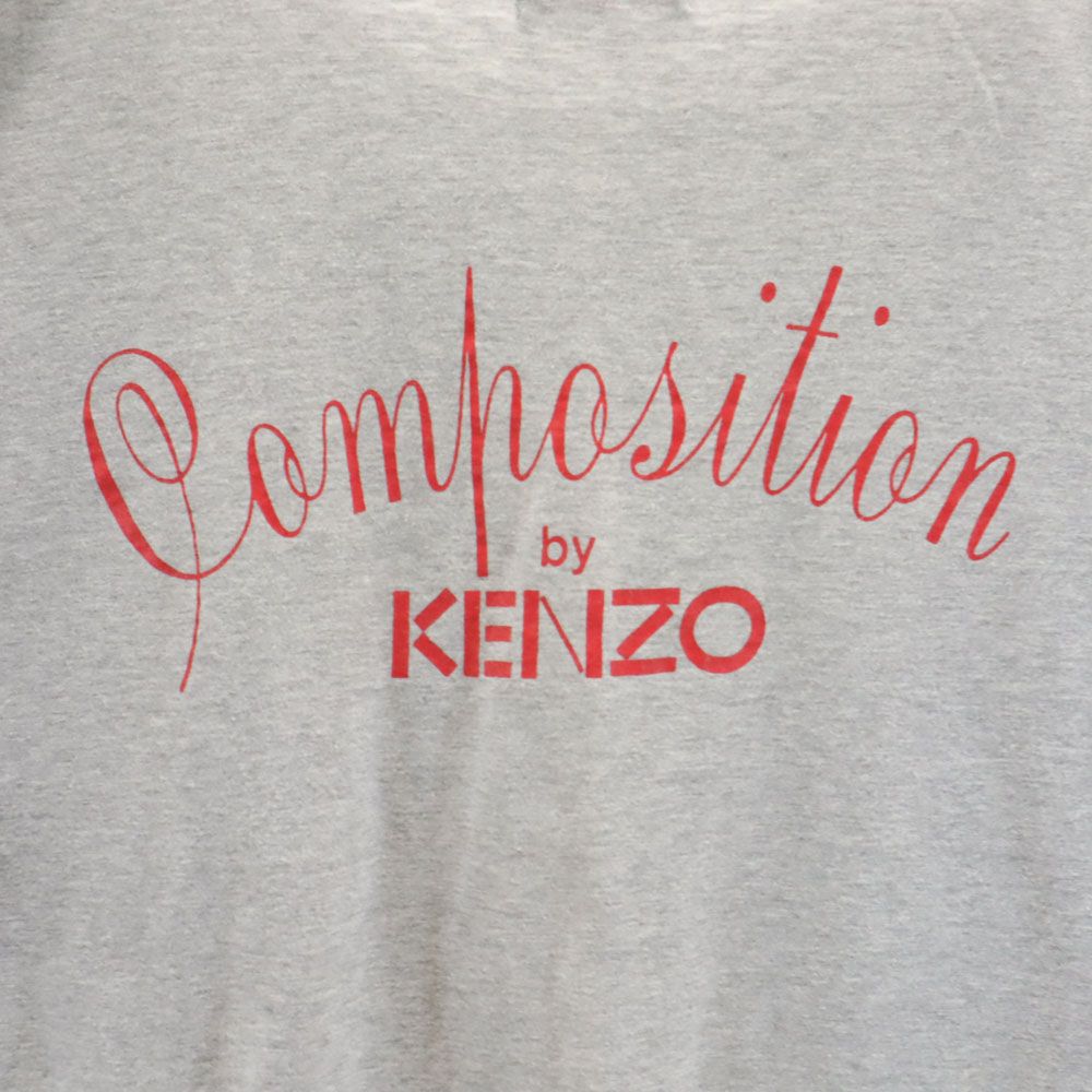 composition by KENZO コンポジション ケンゾー 90s 日本製 オールド バックプリント 半袖 Tシャツ 38 グレー レディース