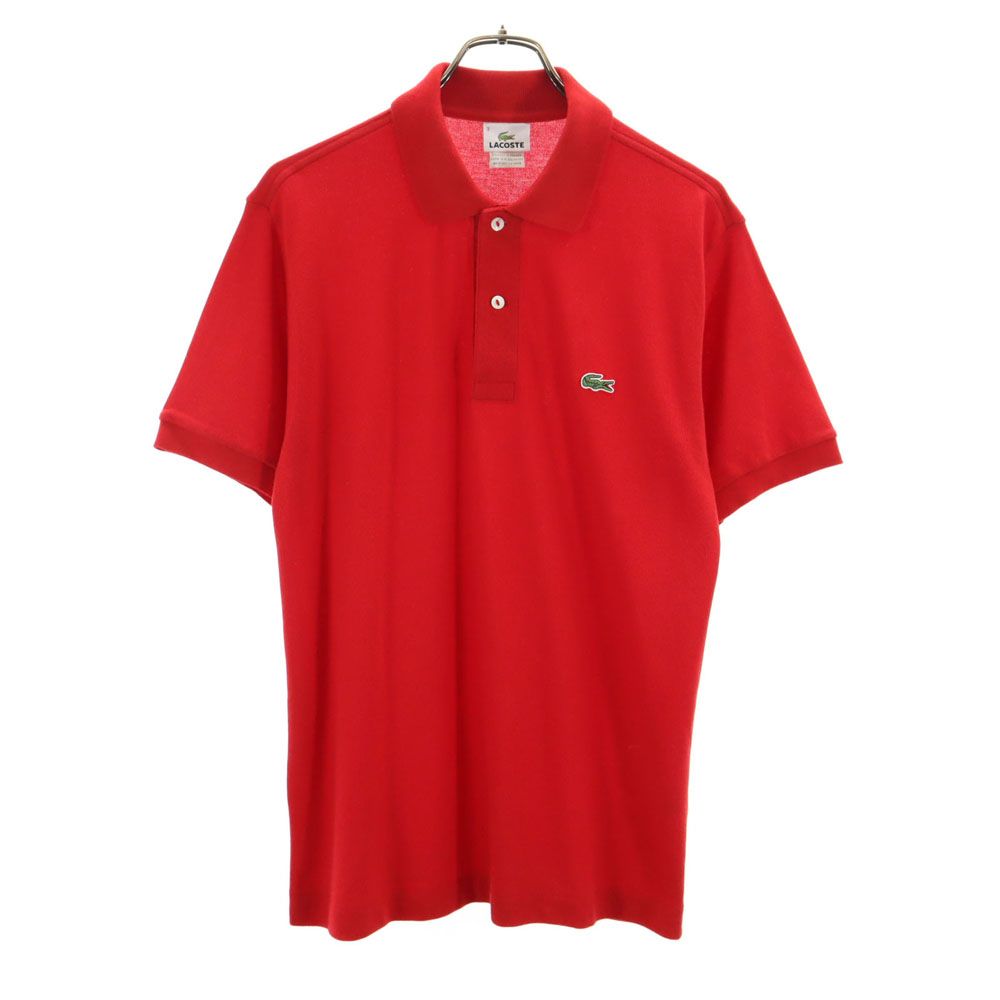 LACOSTE ラコステ 半袖 ポロシャツ 3 レッド 鹿の子 メンズ