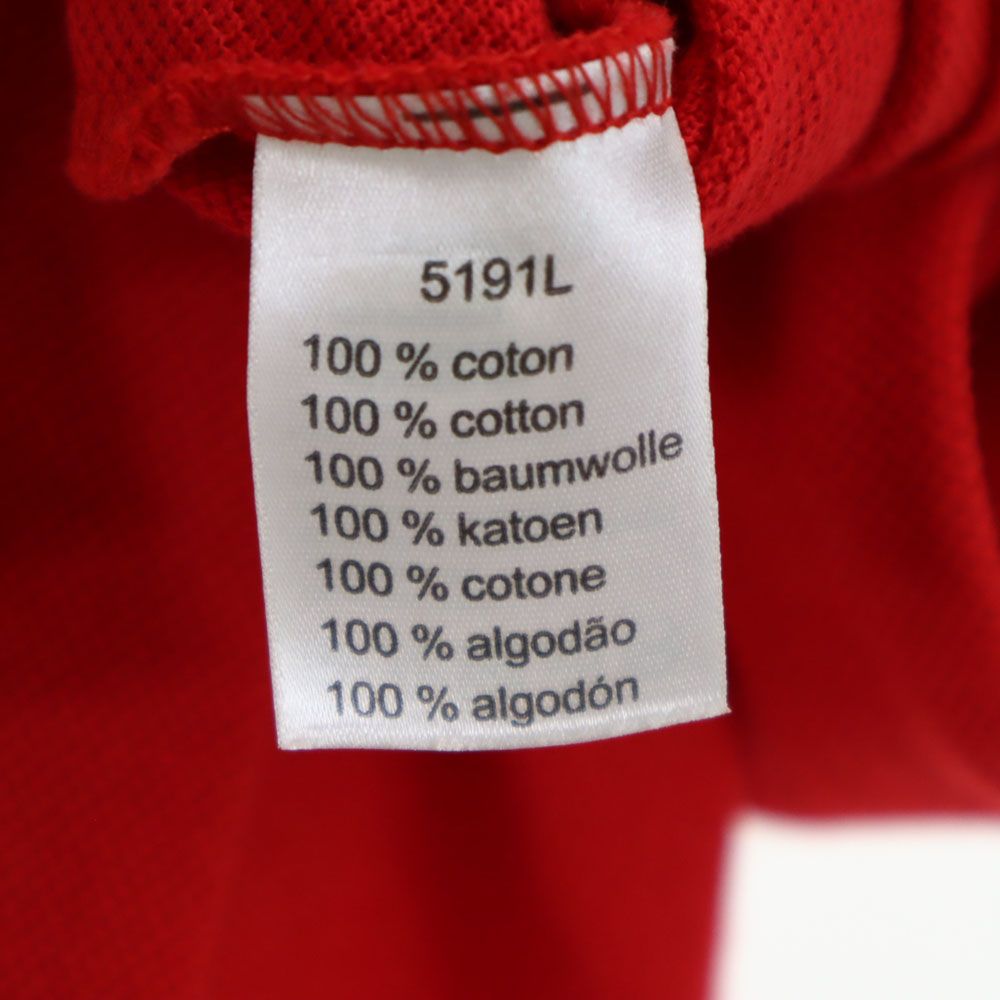 LACOSTE ラコステ 半袖 ポロシャツ 3 レッド 鹿の子 メンズ