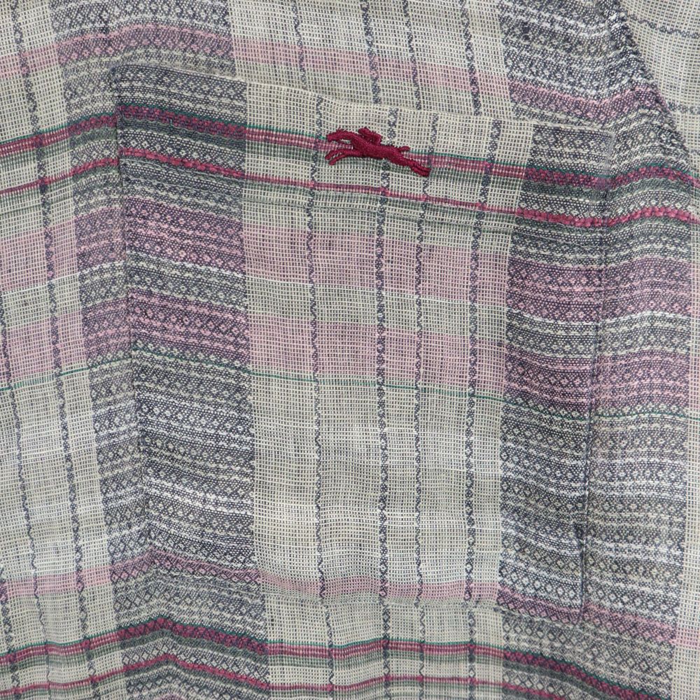 ロンシャン 70s 80s イタリア製 ヴィンテージ チェック柄 半袖 シャツジャケット 50 グレー系 Longchamp メンズ